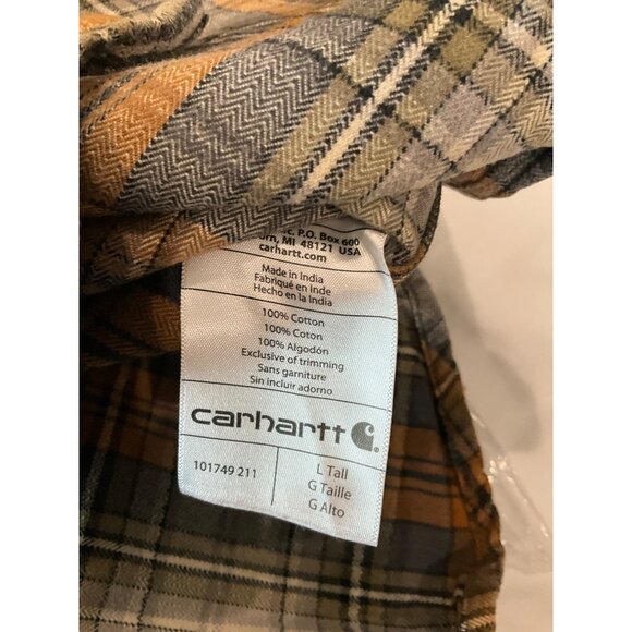 Carhartt Mens L Original Fit Plaid Long Sleeve Button-Down Shirt - Picture 5 of 5